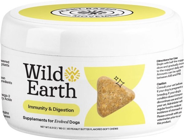 Wild Earth Soft Chew Digestive & Immune Supplement for Dogs, 6.3-oz bottle slide 1 of 5
