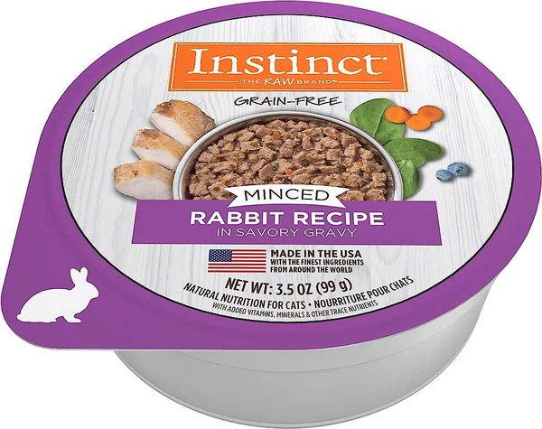 Instinct Grain-Free Minced Recipe with Real Rabbit Wet Cat Food Cups, 3.5-oz, case of 12, bundle of 2 slide 1 of 10