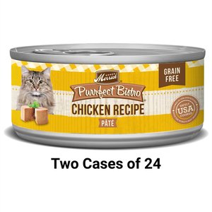 Merrick Purrfect Bistro Grain-Free Chicken Pate Canned Cat Food, 5.5-oz, case of 24, bundle of 2