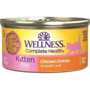 Wellness Complete Health Kitten Chicken Entrée Recipe Canned Wet Cat Food, 3-oz, case of 24, bundle of 2