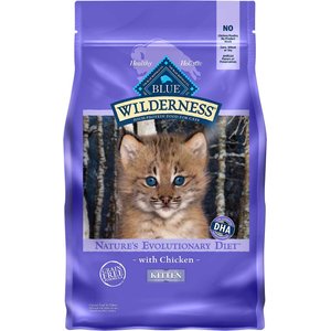 Blue Buffalo Wilderness Kitten Chicken Recipe Grain-Free Dry Cat Food, 2-lb bag, bundle of 2