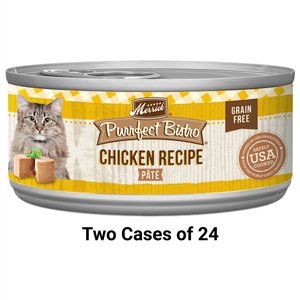 Merrick Purrfect Bistro Grain-Free Chicken Pate Canned Cat Food, 3-oz, case of 24, bundle of 2