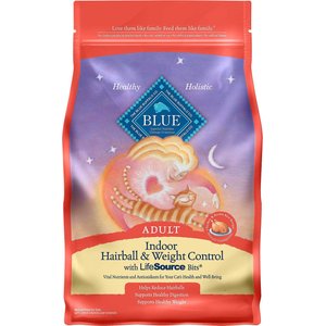 Blue Buffalo Indoor Hairball & Weight Control Chicken & Brown Rice Recipe Adult Dry Cat Food, 3-lb bag, bundle of 2