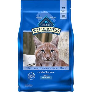 Blue Buffalo Wilderness Indoor Chicken Recipe Grain-Free Dry Cat Food, 5-lb bag, bundle of 2