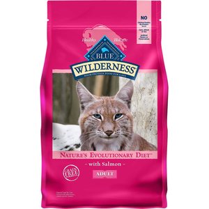 Blue Buffalo Wilderness Salmon Recipe Grain-Free Dry Cat Food, 5-lb bag, bundle of 2