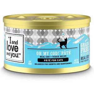 I and Love and You Oh My Cod! Pate Grain-Free Canned Cat Food, 5-oz, case of 12, bundle of 2