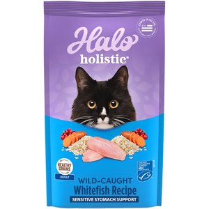 Halo Holistic Seafood Medley Sensitive Stomach Dry Cat Food, 3-lb bag, bundle of 2