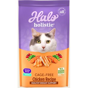 Halo Holistic Chicken & Chicken Liver Recipe Grain-Free Healthy Weight Indoor Cat Dry Cat Food, 3-lb bag, bundle of 2