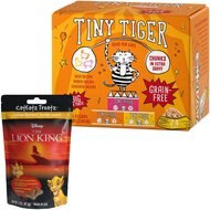 Team Treatz Disney Lion King Chicken Flavored Tartar Control Dental Chew Treats + Tiny Tiger Chunks in EXTRA Gravy Beef & Poultry Recipes Variety Pack Grain-Free Canned Cat Food