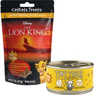 Team Treatz Disney Lion King Chicken Flavored Tartar Control Dental Chew Treats + Tiny Tiger Chunks in EXTRA Gravy Chicken Recipe Grain-Free Canned Cat Food