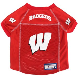 Littlearth NCAA Basic Dog & Cat Jersey, Wisconsin Badgers, Large