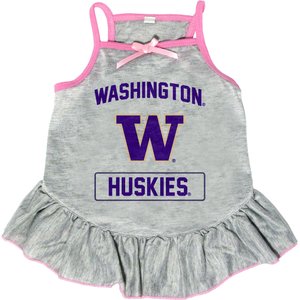 Littlearth NCAA Dog & Cat Dress, Washington Huskies, Medium