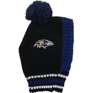 Littlearth NFL Dog & Cat Knit Hat, Baltimore Ravens, Medium