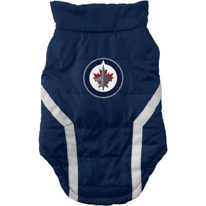 Littlearth NHL Dog & Cat Puffer Vest, Winnipeg Jets, Medium