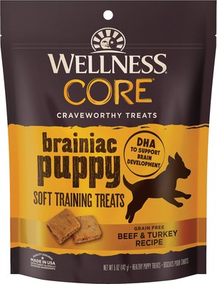 Wellness CORE Brainiac Puppy Beef & Turkey Soft Training Dog Treats, 3-oz bag, slide 1 of 1