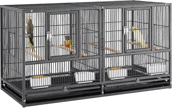 Yaheetech 18-in Wide Stackable Divided Breeder Cage, Black slide 1 of 9