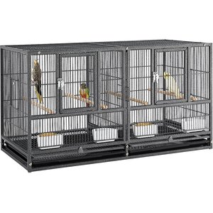 Yaheetech 18-in Wide Stackable Divided Breeder Cage, Black