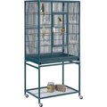 Yaheetech 54-in Rolling Metal Large Parrot Cage Mobile Bird Cage with Detachable Stand, Navy Blue