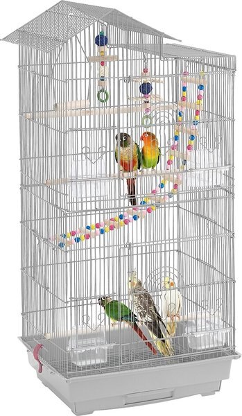 Yaheetech 39-in Metal Parrot Cage, Light Gray slide 1 of 8