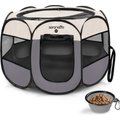SereneLife Portable Foldable Dog & Cat Tent, Gray, Medium