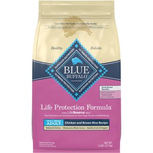 Blue Buffalo Life Protection Formula Small Breed Adult Chicken & Brown Rice Recipe Dry Dog Food, 5-lb bag