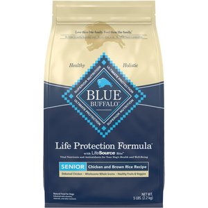 Blue Buffalo Life Protection Formula Senior Chicken & Brown Rice Recipe Dry Dog Food, 5-lb bag