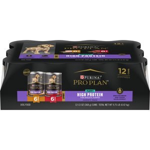 Purina Pro Plan Sport Beef & Rice Entrée & Chicken & Rice Entrée Variety Pack Wet Dog Food, 13-oz can, case of 12