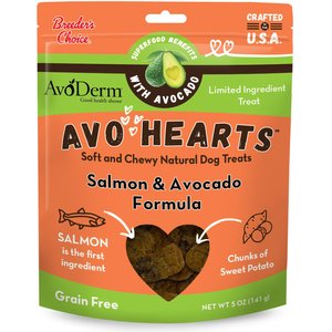 AvoDerm AvoHearts Salmon & Avocado Formula Dog Treats, 5-oz bag