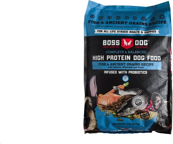 Boss Dog Complete & Balanced High Protein Fish & Ancient Grain Recipe Dry Dog Food, 24-lb bag slide 1 of 2