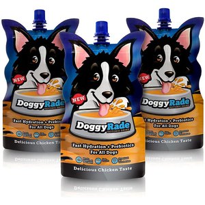 Tonisity DoggyRade Prebiotic Chicken Flavored Digestive Supplement for Dogs, 250-ml pouch, pack of 3