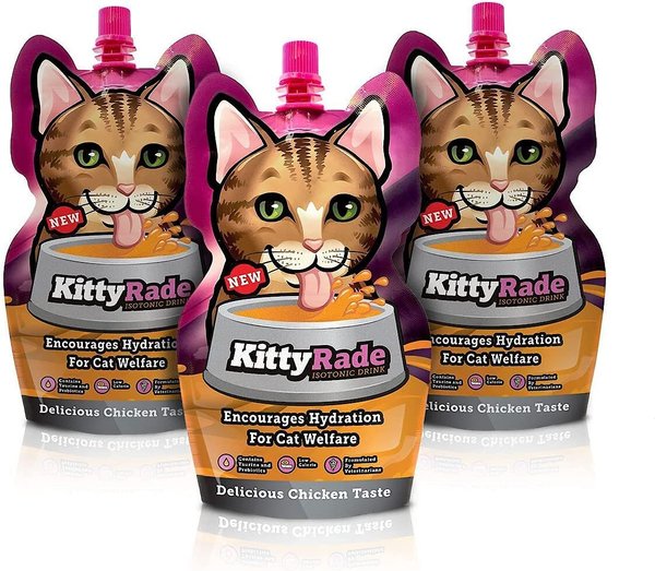 Tonisity KittyRade Isotonic Drink Chicken Flavored Liquid Digestive Supplement for Cats, 250-ml pouch, pack of 3 slide 1 of 2