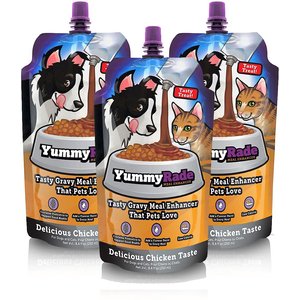 Tonisity YummyRade Low-Calorie Chicken Flavored Gravy Topper Digestive Supplement for Dogs & Cats, 250-mL pouch, pack of 3