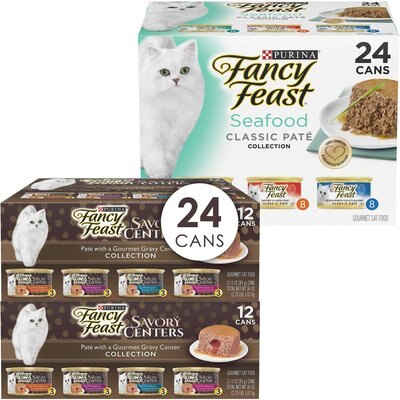 Fancy Feast Savory Centers Variety Pack + Classic Seafood Feast Variety Pack Canned Cat Food, slide 1 of 1