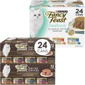 Fancy Feast Savory Centers Variety Pack + Classic Seafood Feast Variety Pack Canned Cat Food