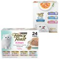 Fancy Feast Tender Feast Variety Pack Canned Kitten Food + Classic Collection Broths Variety Pack Complement Wet Cat Food