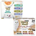 Fancy Feast Gravy Lovers Poultry & Beef Feast Variety Pack Canned Food + Classic Collection Broths Variety Pack Complement Cat Food