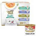 Fancy Feast Classic Tender Beef & Chicken Feast Canned Food + Classic Collection Broths Variety Pack Complement Cat Food