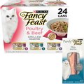 Fancy Feast Grilled Poultry & Beef Feast Variety Pack Canned Food + Purely Natural Tuna Filets Cat Food Topper