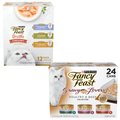 Fancy Feast Gravy Lovers Poultry & Beef Feast Variety Pack Canned Food + Creamy Collection Variety Pack Grain-Free Wet Cat Food Topper