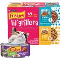 Friskies Classic Pate Turkey & Giblets Dinner Canned Food + Lil' Grillers Seared Cuts With Chicken & Tuna in Gravy Variety Pack Wet Cat Food