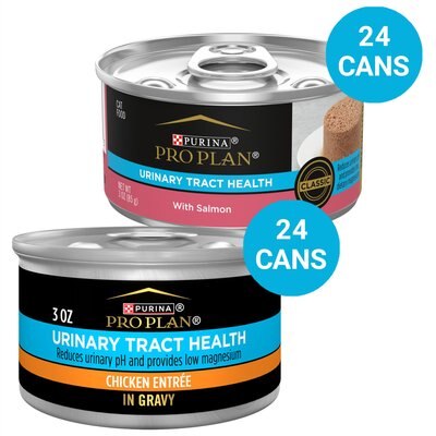 Purina Pro Plan Focus Adult Urinary Tract Health Formula Chicken Entree in Gravy Canned Cat Food + Salmon Classic Canned Cat Food, slide 1 of 1
