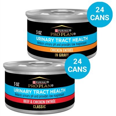 Purina Pro Plan Focus Adult Urinary Tract Health Formula Chicken Entree in Gravy Canned Food + Beef & Chicken Entree Canned Cat Food, slide 1 of 1