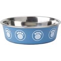 PetRageous Designs Capri Stainless-Steel Dog Bowl, Blue, 3.75-cup