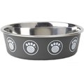 PetRageous Designs Capri Stainless-Steel Dog Bowl, Gray, 3.75-cup