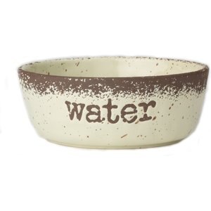 PetRageous Designs Crockery Water Stoneware Dog Bowl, Natural, 4-cup