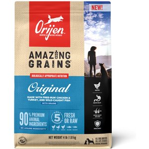 ORIJEN Amazing Grains Original Dry Dog Food, 4-lb bag