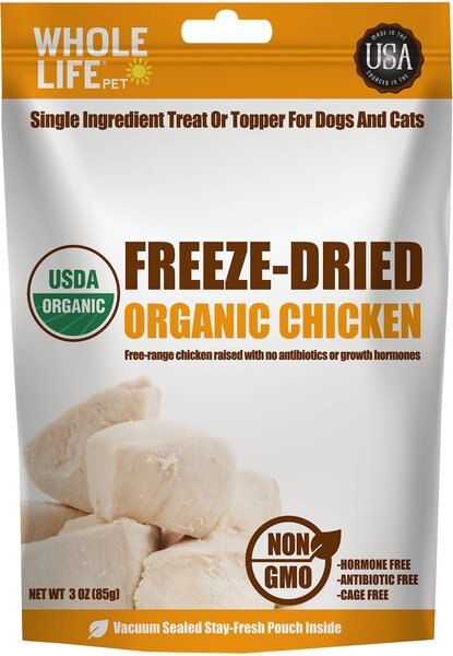 Whole Life Organic Chicken Dog & Cat Freeze-Dried Treats, 3-oz bag slide 1 of 8