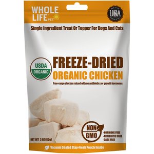 Whole Life Organic Chicken Dog & Cat Freeze-Dried Treats, 3-oz bag