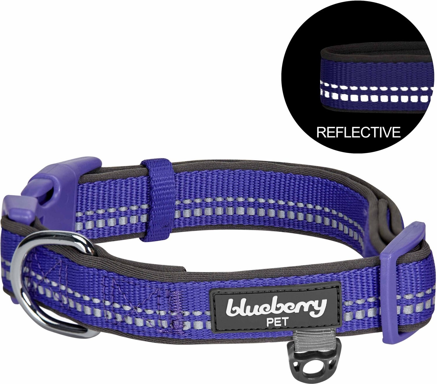 Blueberry Pet, Soft & Safe 3M Neoprene Padded Adjustable Reflective Dog Collar