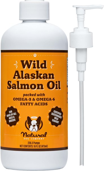Natural Dog Company Wild Alaskan Salmon Oil Liquid Skin & Coat Supplement for Dogs, 16-oz bottle slide 1 of 8